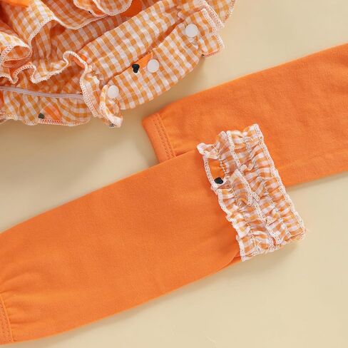 My 1st Halloween Newborn Baby Girl Clothes Pumpkin Letter Embroidery Long Sleeve Romper Shorts Set 4Pcs Fall Oufit in Kuwait