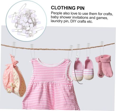 Veemoon 50pcs Large White Diaper Pins Safety Brooch Multifunctional Clothes Fastener for Newborns Durable Resistant Nappy Clips for Blankets Quilts Sweaters and Crafts in Saudi Arabia