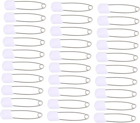 50pcs Large White Safety Diaper Pins for Newborns Durable Resistant Multifunctional Cloth Fasteners for Diapers Blankets Crafts and Laundry Use in Saudi Arabia