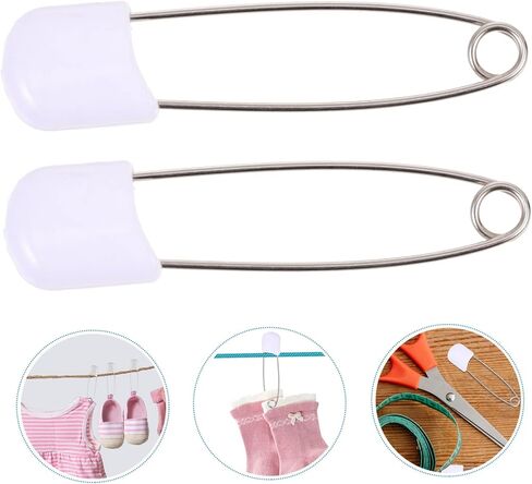 50pcs Large White Safety Diaper Pins for Newborns Durable Resistant Multifunctional Cloth Fasteners for Diapers Blankets Crafts and Laundry Use in Saudi Arabia