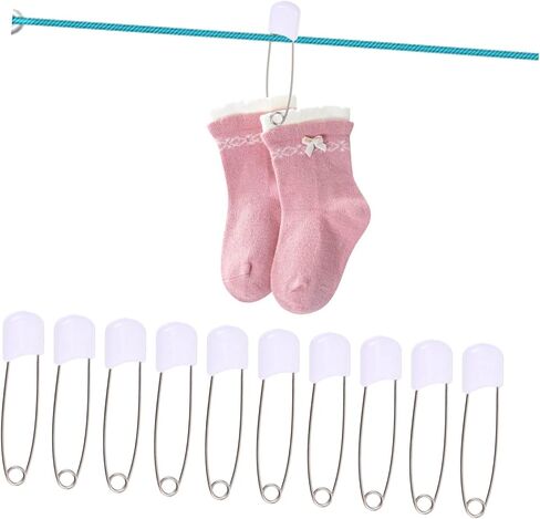 50pcs Large White Safety Diaper Pins for Newborns Durable Resistant Multifunctional Cloth Fasteners for Diapers Blankets Crafts and Laundry Use in Saudi Arabia
