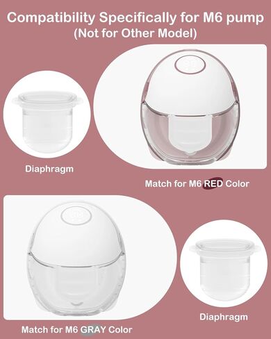 12PC M6 Breast Pump Replacement Accessories, Including 8pcs Duckbill Valve and 4pcs Diaphragms for Momcozy Mobile Style | M6, Replace for Momcozy Pump Parts, Not Original Parts, 12PC Red in Kuwait