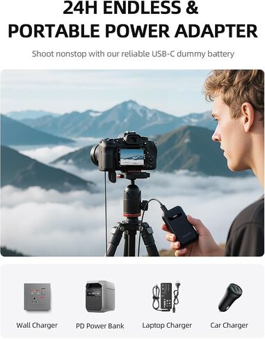 llano NP-FZ100 Dummy Battery USB-C PD Power Kit – for Sony A7III A7IV A6700 FX3 FX30 A9 A7C A7CII A7RV A7RIII A6600 ZV-E1 ZV-E10II A1 – Mobile Power Solution for Travel Shoots & Outdoor Filmmaking in Saudi Arabia