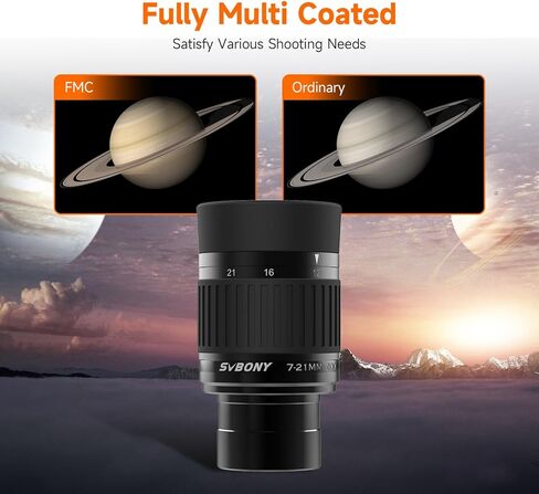SVBONY SV135 1.25" 7 to 21mm Zoom Eyepiece Bundle with Barlow Lens 2X (2 Items) in Saudi Arabia