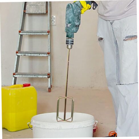 Uonlytech 2pcs Stirring Rod Drill Stirrer Paddle Paint Mixer Drill Bit Handheld Mixer Cement Sticks Paint for Handheld Electric Tool Parts re-usable in Saudi Arabia