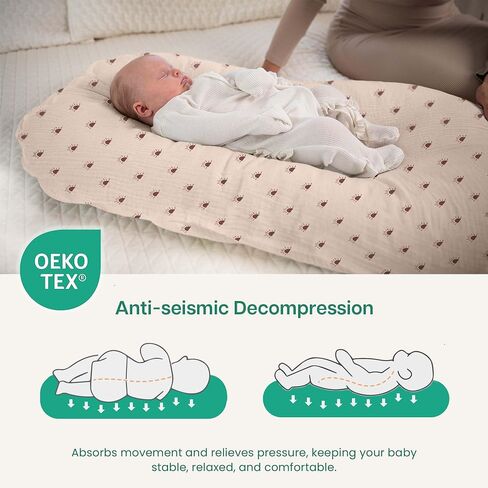 Mi Flor Muslin Baby Lounger Cover 30.7"x20" – Snug Fit for Snuggle Me Organic Infant Lounger – Ultra Soft, Breathable, CPC Certified, Non-Shrink in Kuwait