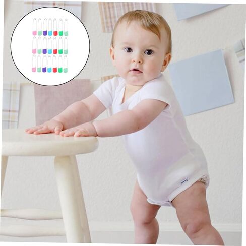 50Pcs Safety Diaper Pins with Locking Closures Brooches for Newborns Easy to Use Cartoon Design for Cloth Diapers and Accessories in Saudi Arabia