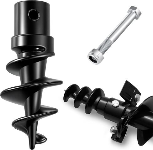 Hicarer Bolt on Spiral Point Auger Pilot Tip Post Hole Digger Screw Point Replacement Part Single Bit 1-7/8" Shank Diameter for Heavy Duty 6-24" 2" ID Tube Augers with Bolt on Receiver in Saudi Arabia