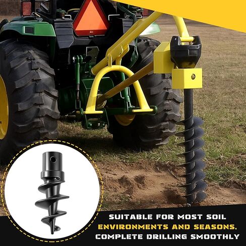 Hicarer Bolt on Spiral Point Auger Pilot Tip Post Hole Digger Screw Point Replacement Part Single Bit 1-7/8" Shank Diameter for Heavy Duty 6-24" 2" ID Tube Augers with Bolt on Receiver in Saudi Arabia