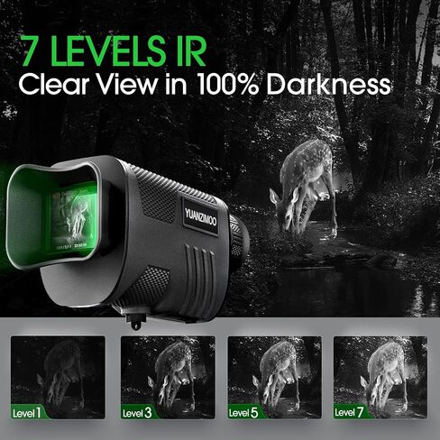 Upgraded Night Vision Monocular Digital Infrared Monocular Telescope for 100% Darkness with 8X Zoom 2000mAh Rechargeable Battery Tripod 32 GB SD Card & Card Reader, for Adult Hunting Camping in Saudi Arabia