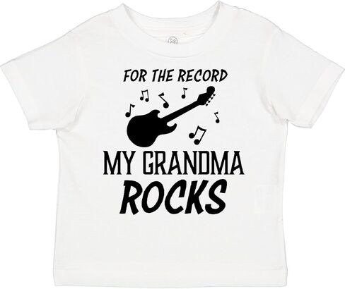 Inktastic لتي شيرت The Record My Grandma Rocks للأطفال الصغار in Saudi Arabia