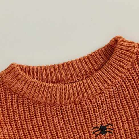 Toddler Baby Boy Girl Knit Sweater Pumpkin Ghost Knit Sweatshirt Halloween Fall Winter Clothes in Kuwait