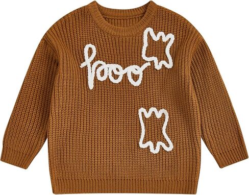 Toddler Baby Boy Girl Knit Sweater Pumpkin Ghost Knit Sweatshirt Halloween Fall Winter Clothes in Kuwait