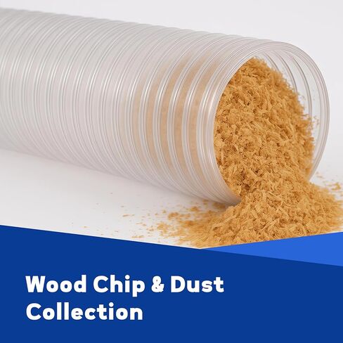 خرطوم جمع الغبار PVC مقاس 4 × 10 بوصات مع 304 مشابك خرطوم من الفولاذ المقاوم للصدأ، لمنشار الطاولة، المنشار الشريطي، المسوي، الأعمال الخشبية ونظام جمع الغبار في متجر الخشب in Kuwait