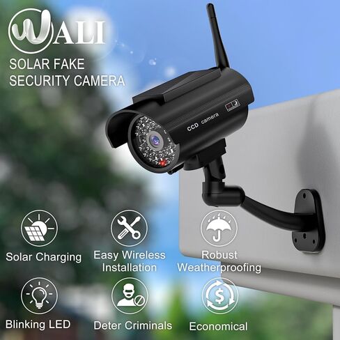 WALI Bundle – 2 Items: 2 Solar White Fake Dummy Cameras，4 Solar Black Fake Dummy Cameras（TCW2-SOL+SOL-TCB4） in Saudi Arabia