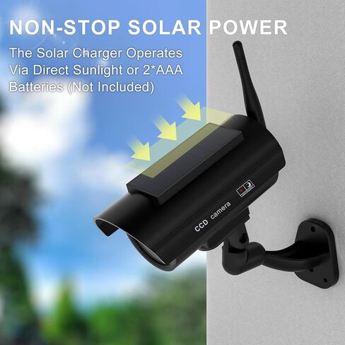 WALI Bundle – 2 Items: 2 Solar White Fake Dummy Cameras，4 Solar Black Fake Dummy Cameras（TCW2-SOL+SOL-TCB4） in Saudi Arabia
