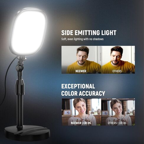 NEEWER Basics 5" Desk Light for Video Calls, CRI95 Full Screen LED Ring Light with Stand, 10W Bi Color Edge Lit Zoom Conference Lighting for Computer Laptop Webcam Phone Streaming Recording, NL10 in Saudi Arabia