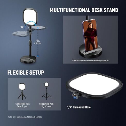 NEEWER Basics 5" Desk Light for Video Calls, CRI95 Full Screen LED Ring Light with Stand, 10W Bi Color Edge Lit Zoom Conference Lighting for Computer Laptop Webcam Phone Streaming Recording, NL10 in Saudi Arabia