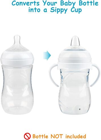 Straw Cup Soft Conversion Kit for Philips Avent Natural Baby Bottle, Toddler Transition Kit with Silicone Straw Top Nipple, Weighted Straw, Bottle Handle, Cleaning Brush, Spill-Proof, BPA-Free, 3-Pack in Saudi Arabia