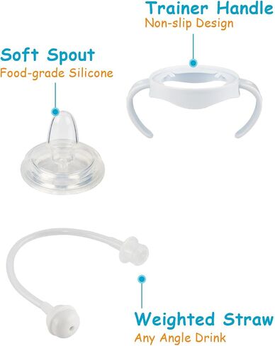 Straw Cup Soft Conversion Kit for Philips Avent Natural Baby Bottle, Toddler Transition Kit with Silicone Straw Top Nipple, Weighted Straw, Bottle Handle, Cleaning Brush, Spill-Proof, BPA-Free, 3-Pack in Saudi Arabia