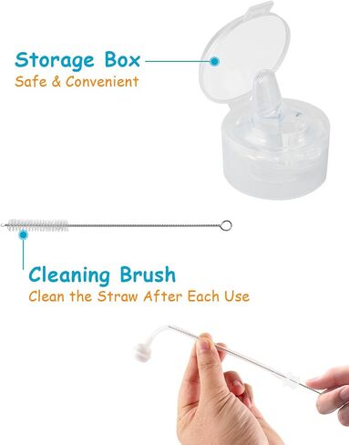 Straw Cup Soft Conversion Kit for Philips Avent Natural Baby Bottle, Toddler Transition Kit with Silicone Straw Top Nipple, Weighted Straw, Bottle Handle, Cleaning Brush, Spill-Proof, BPA-Free, 3-Pack in Saudi Arabia