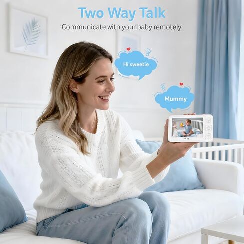 acer Video Baby Monitor 5" LCD Screen Monitor No WiFi with 1080P Camera and Audio for Crib 1000ft Range Remote Pan Tilt Night Vision, Temperature Sensor, 8 Lullabies, 2-Way Talk, Video Recording, VOX in Saudi Arabia