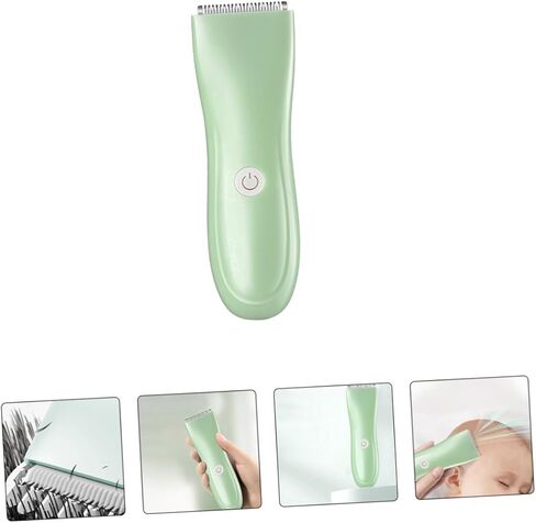 Rechargeable Hair Trimmer with Blades Quiet Hair Clipper for Newborns Practical USB Charging in Light Green in Saudi Arabia