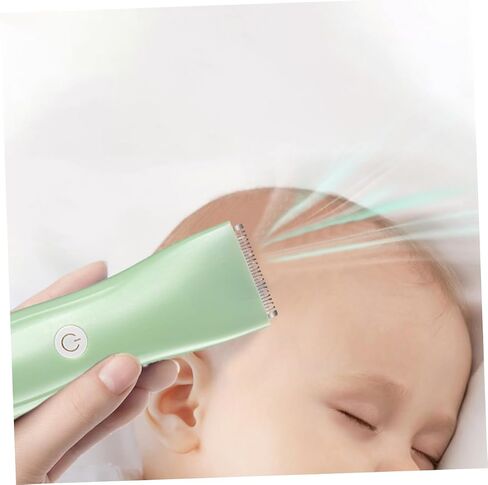 Rechargeable Hair Trimmer with Blades Quiet Hair Clipper for Newborns Practical USB Charging in Light Green in Saudi Arabia