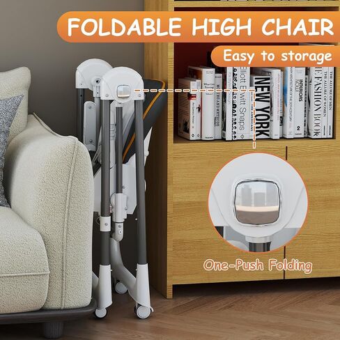 High Chairs for Babies and Toddlers, Foldable High Chair with Lockable Wheels, 4-in-1 Convertible, Adjustable Reclining Seat with Leg Rest & 5-Point Harness, Soft Cushion, Portable When Folded, Beige in Saudi Arabia
