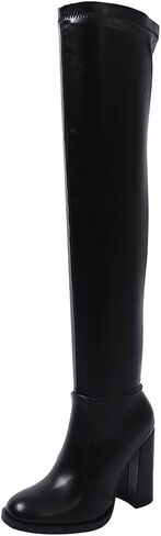 Women's Knee High Boots,Over The Knee Boots Chunky Heel,Thigh High Boots with Side Zipper, Tall Boots Stylish and Comfy in Saudi Arabia