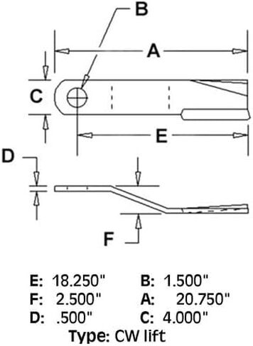 #الولايات المتحدة استبدال الأجزاء 86665 CW رفع شفرة القاطع الدوارة لـ Bush-Hog 13368 3008 3214 3368 (AikePart1025-7220) in Kuwait
