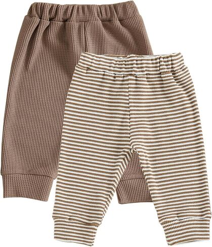 طفل رضيع 2 حزمة السراويل Sweatpants متماسكة لينة سحب على بنطال الركض للأطفال الصغار خريف شتاء قيعان in Kuwait