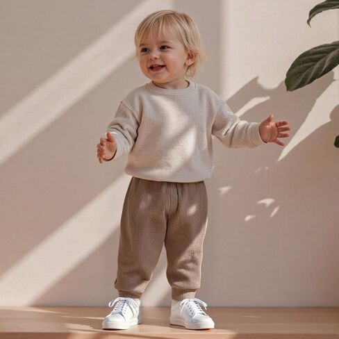 طفل رضيع 2 حزمة السراويل Sweatpants متماسكة لينة سحب على بنطال الركض للأطفال الصغار خريف شتاء قيعان in Kuwait