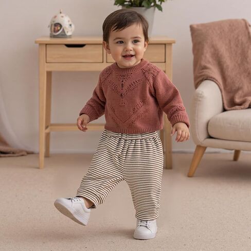 طفل رضيع 2 حزمة السراويل Sweatpants متماسكة لينة سحب على بنطال الركض للأطفال الصغار خريف شتاء قيعان in Kuwait