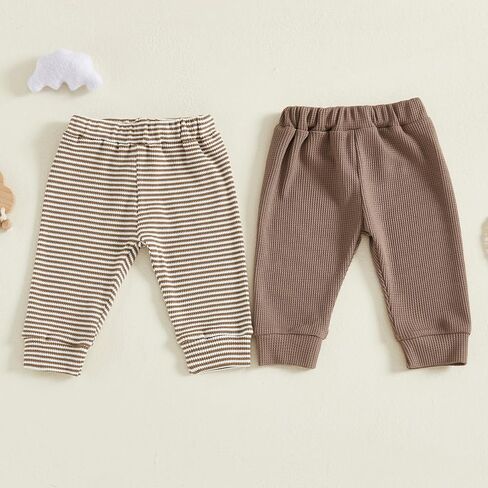 طفل رضيع 2 حزمة السراويل Sweatpants متماسكة لينة سحب على بنطال الركض للأطفال الصغار خريف شتاء قيعان in Kuwait