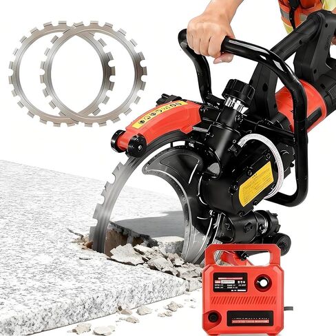 Ring Concrete Cutter Saw,12000w Concrete Saw 16in,Pure Copper Motor,Smart Water Pump Water Fed Dust Suppression,3000RPM,Cut 2m in 3 Min,for Granite,Stone(110V,Depth cut 30cm),2blade in Saudi Arabia