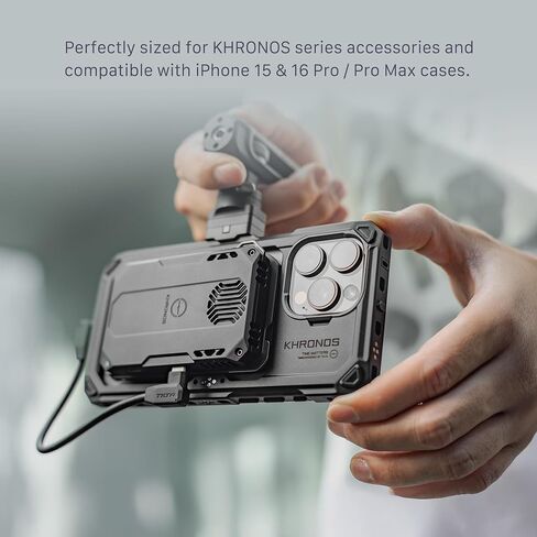 Tilta Khronos Cooling Storage System Compatible with iPhone 15/16 Pro & Pro Max – Black | MagSafe Mount, SD/TF/M.2 SSD Support, 310MB/s Transfer, USB-C PD 100W, Silent Cooling in Saudi Arabia