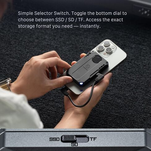 Tilta Khronos Cooling Storage System Compatible with iPhone 15/16 Pro & Pro Max – Black | MagSafe Mount, SD/TF/M.2 SSD Support, 310MB/s Transfer, USB-C PD 100W, Silent Cooling in Saudi Arabia
