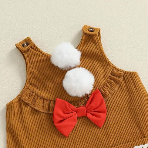 طقم ملابس My First Christmas Baby Girl بأكمام طويلة وقميص رومبير بدون أكمام وعصابة رأس شتوية مكونة من 3 قطع in Saudi Arabia