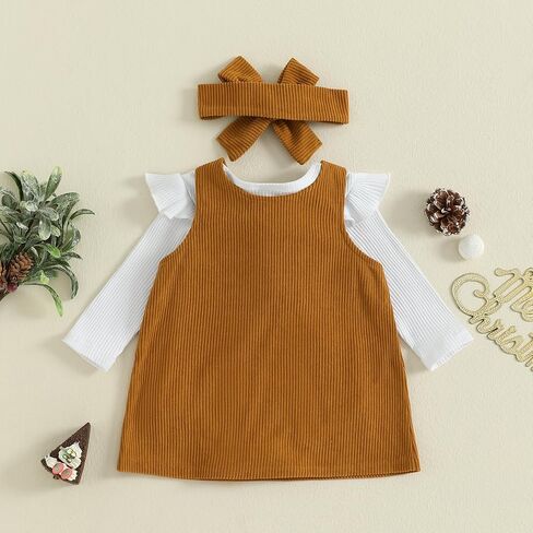 طقم ملابس My First Christmas Baby Girl بأكمام طويلة وقميص رومبير بدون أكمام وعصابة رأس شتوية مكونة من 3 قطع in Saudi Arabia