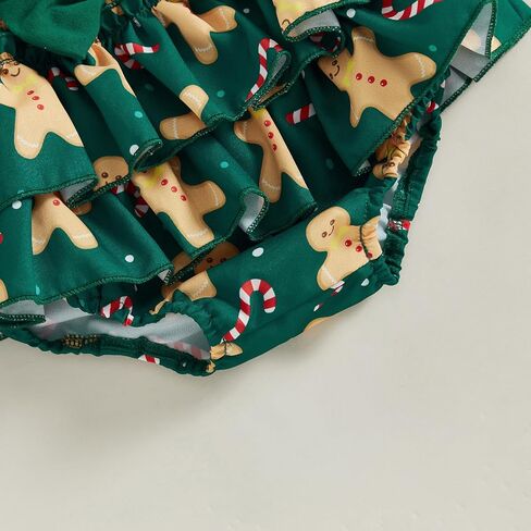 My First Christmas Baby Girl Outfit Letter Print Long Sleeve Romper Ruffle Short Set Headband Socks 4Pcs Xmas Clothes in Saudi Arabia