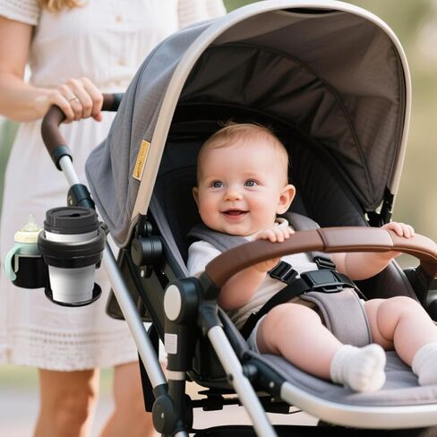 Baby Stroller Cup Holder with Hooks Phone Holder Baby Travel Essential Universal Stroller Accessories Attachment Bike Wheelchair in Kuwait