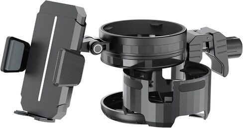 Stroller Cup Holder with Phone Holder, 360° Rotatable Bottle Holder with 2 Drink Holder, 3-in-1 Universal Cup Holder for Baby Stroller, Bike, Motorcycle, Wheelchair, Walker, Scooter, Black in Saudi Arabia