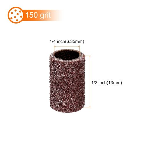 HARFINGTON 200 قطعة من براميل الصنفرة 1/4 بوصة حصى 150 ورق صنفرة صغير وأكمام صنفرة صغيرة لأدوات سنفرة الطبل الدوارة in Kuwait