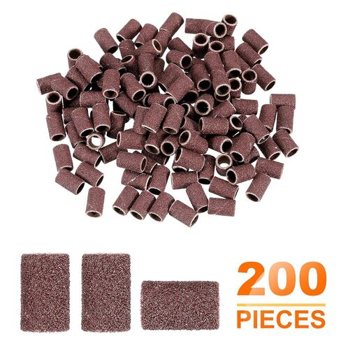 HARFINGTON 200 قطعة من براميل الصنفرة 1/4 بوصة حصى 150 ورق صنفرة صغير وأكمام صنفرة صغيرة لأدوات سنفرة الطبل الدوارة in Kuwait