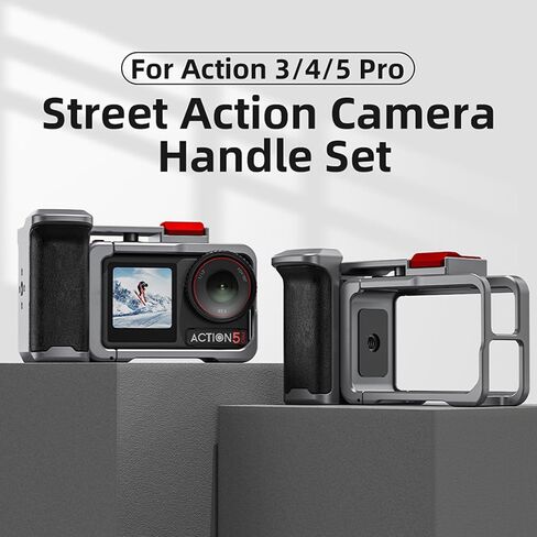 Metal Cage for DJI OSMO Action 4/3/5 PRO, Protective Frame Housing Case for DJI Osmo Action 4/3/5 Pro Camera Accessories, Rabbit Cage with Cold Shoe for Video Light Microphone in Saudi Arabia