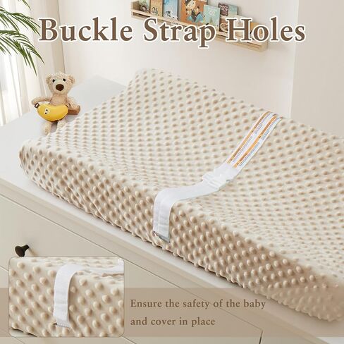 عبوة من قطعتين من غطاء وسادة تغيير الحفاضات من هوميست، ملاءات طاولة تغيير باللون الأبيض + الأسود، نسيج منقط من الصوف فائق النعومة، غطاء وسادة حفاضات مريح قابل للتنفس للفتيات والفتيان، يمكن غسله في الغسالة in Kuwait