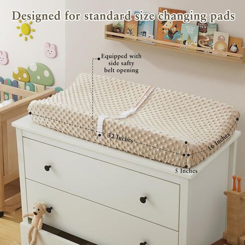 عبوة من قطعتين من غطاء وسادة تغيير الحفاضات من هوميست، ملاءات طاولة تغيير باللون الأبيض + الأسود، نسيج منقط من الصوف فائق النعومة، غطاء وسادة حفاضات مريح قابل للتنفس للفتيات والفتيان، يمكن غسله في الغسالة in Kuwait