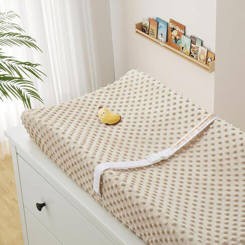 عبوة من قطعتين من غطاء وسادة تغيير الحفاضات من هوميست، ملاءات طاولة تغيير باللون الأبيض + الأسود، نسيج منقط من الصوف فائق النعومة، غطاء وسادة حفاضات مريح قابل للتنفس للفتيات والفتيان، يمكن غسله في الغسالة in Kuwait