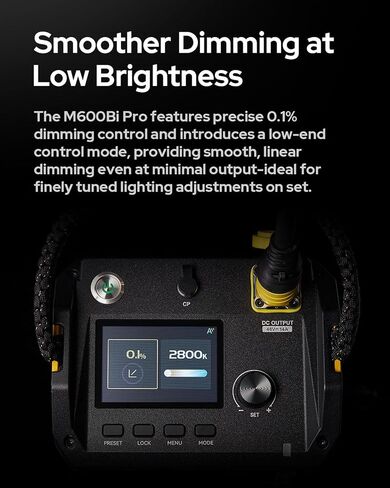 طقم إضاءة LED أحادية اللون من Godox KNOWLED M600Bi Pro، إضاءة استوديو 600 وات مع 2800-6500K CCT، مقاومة للطقس IP54، تحكم DMX/CRMX/بلوتوث، 11 وضعًا FX، مع عاكس ووحدة تحكم وحقيبة حمل in Saudi Arabia